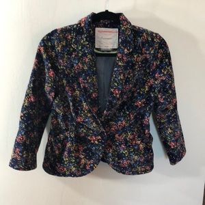 Anthropologie Corduroy Floral Blazer